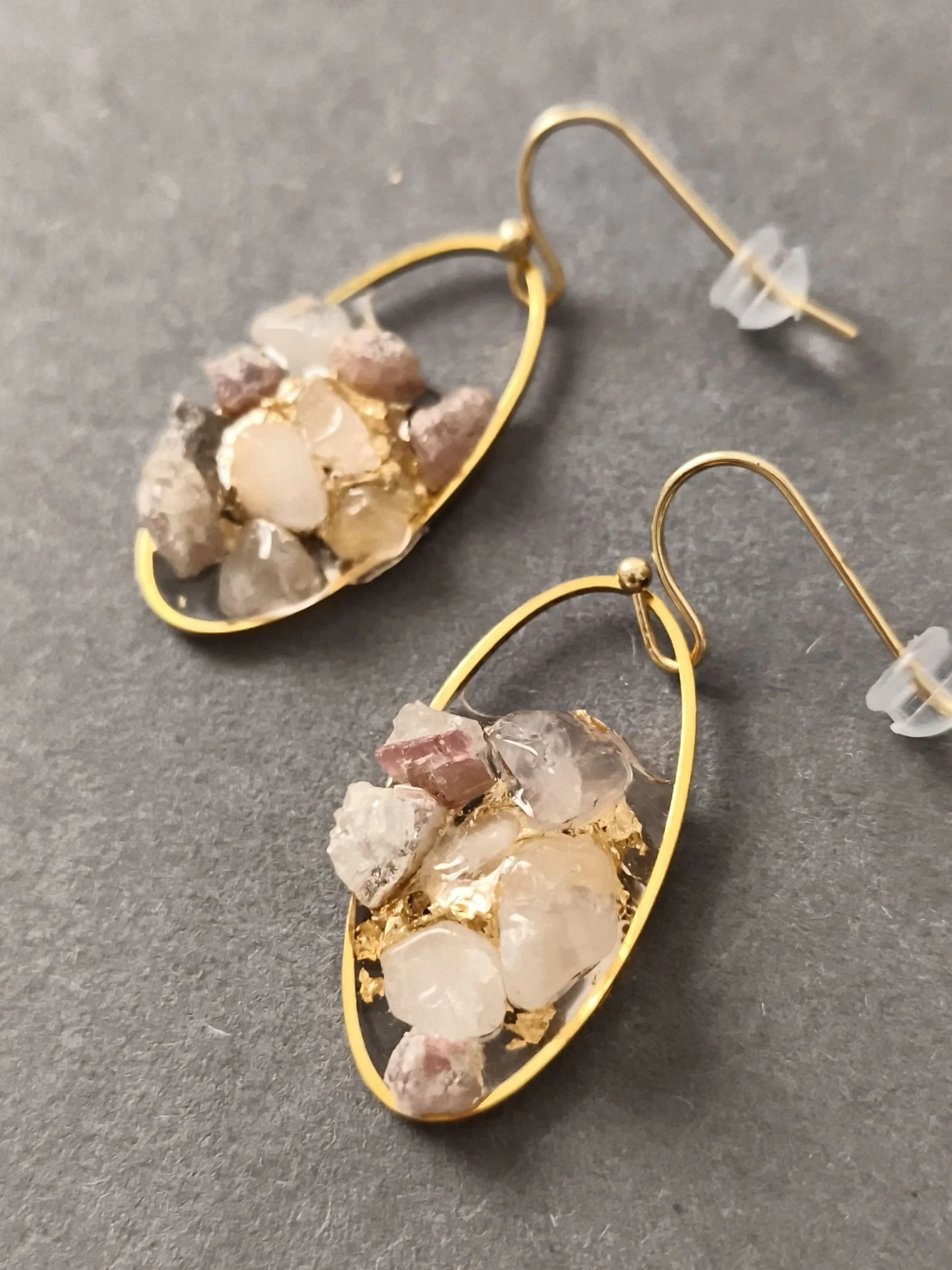 Pendientes de cuarzo rosa – photo 3